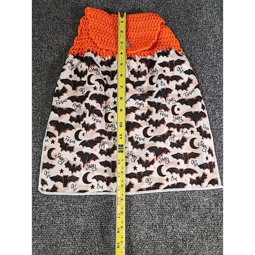 NEW  Handmade Crochet Halloween Kitchen Oven Door Hanging Towel Bats